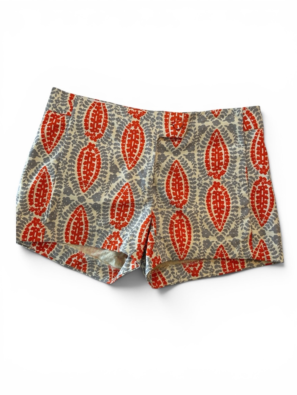 J. Crew Printed Cotton-Blend Women’s Shorts in Orange and Gray